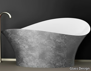 FLOWER STYLE SILVER - Freestanding silver leaf bathtub _ Glass Design