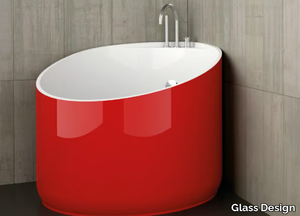 MINI STYLE RED FERRARI - Corner round bathtub _ Glass Design