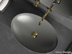 SLIDE - Countertop oval Vetro Freddo® washbasin _ Glass Design