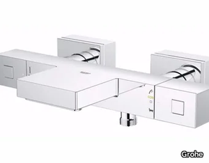 GROHTHERM CUBE - Wall-mounted thermostatic bathtub mixer with diverter _ Grohe