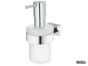 ESSENTIALS CUBE - Satin glass Bathroom soap dispenser _ Grohe