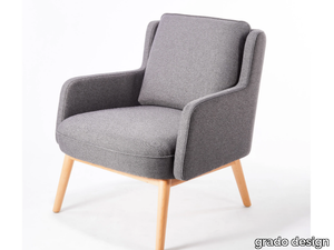 BUTTERFLY - Fabric armchair and beech base _ grado design