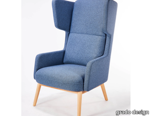 BUTTERFLY - Fabric wing chair and beech base _ grado design