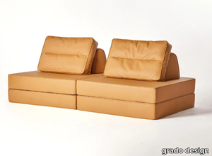 9-LAYER - Convertible 2 seater leather sofa _ grado design