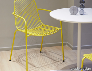 SKETCH - Powder coated steel chair with armrests _ grado design