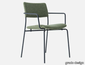 STILO - Fabric chair with armrests and base in steel _ grado design