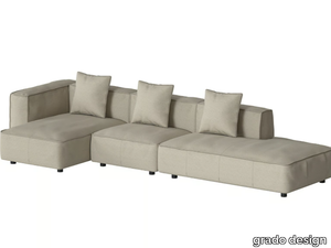 BUTTER SOFT - 3 seater fabric sofa with chaise longue _ grado design