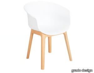 QUEEN - Polypropylene chair with armrests and beech base _ grado design