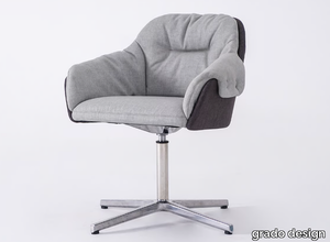 LORD - Swivel fabric chair with armrests _ grado design