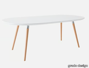 FLUX - Oval MDF table and beech legs _ grado design