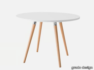 FLUX - Round MDF table and beech legs _ grado design