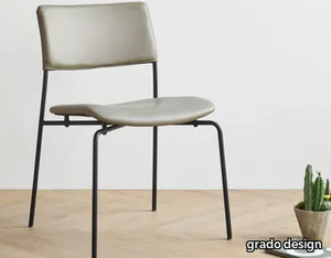 STILO - Leather chair and steel base _ grado design