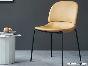 HUG - Leather chair and steel legs _ grado design