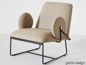 LONG SERIES - Sled base fabric armchair with armrests _ grado design