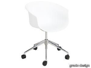 QUEEN - Swivel polypropylene office chair with castors with 5-Spoke base _ grado design