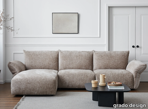 PUFF - Fabric sofa with chaise longue _ grado design