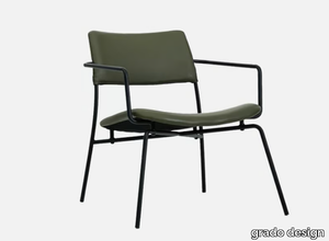 STILO - Leather easy chair with armrests _ grado design