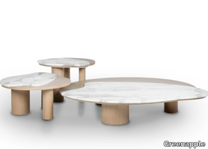 BORDEIRA - Oak and Calacatta marble coffee table set _ Greenapple