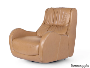 CAPELINHOS - Swivel leather armchair with armrests _ Greenapple