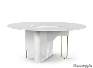 FERREIRINHA - Round Calacatta marble table with Lazy Susan _ Greenapple