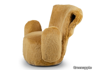 GRASS - Fake fur armchair with armrests _ Greenapple