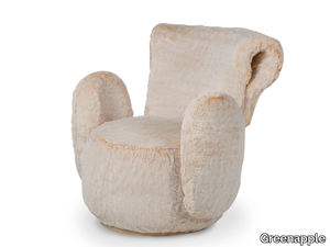 GRASS - Fake fur armchair with armrests _ Greenapple