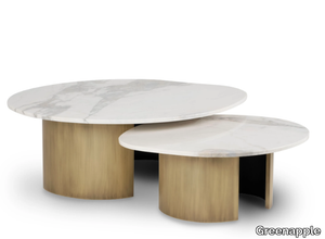 LANDSCAPE - Brass and Calacatta marble coffee table _ Greenapple
