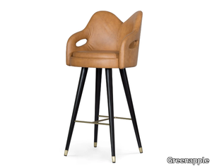 MARY - High leather stool with armrests _ Greenapple