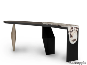 MENIR - Wood veneer and Calcatta marble console table _ Greenapple