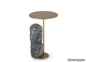 PICO - Round brass and Portoro marble side table _ Greenapple