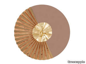 SOLAR - Round oak mirror with integrated lighting _ Greenapple