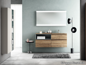 CHANGE CHA07 - Wall-mounted single vanity unit with drawers _ Gruppo Geromin