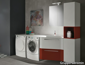 STORE EXCELLENT 403 - Sectional engineered wood laundry room cabinet with drawers with sink _ Gruppo Geromin