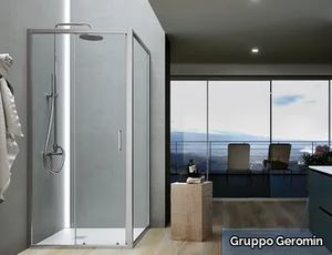 FORTY - Corner shower cabin with hinged door _ Gruppo Geromin