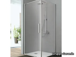 LINE - Corner shower cabin with one shutter door and one fixed side _ Gruppo Geromin