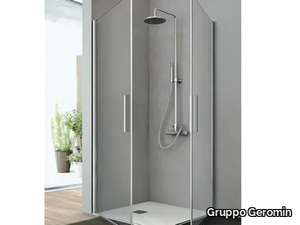 LINE - Crystal shower cabin with two shutter doors _ Gruppo Geromin