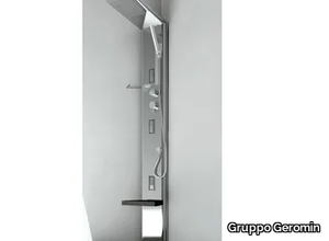 QUARANTACINQUE S PLUS - Corner steel shower panel with overhead shower _ Gruppo Geromin