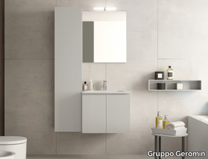 QUB09 - Single wooden vanity unit with doors with cabinets _ Gruppo Geromin