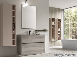 RIVA 01 - Floor-standing wooden vanity unit with integrated washbasin _ Gruppo Geromin