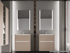 RIVA 06 - Floor-standing wooden vanity unit with mirror _ Gruppo Geromin