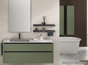 RIVA 07 - Wall-mounted wooden vanity unit with mirror _ Gruppo Geromin