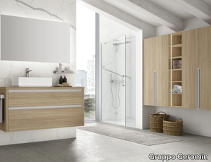 RIVA 08 - Wall-mounted wooden vanity unit with integrated washbasin _ Gruppo Geromin