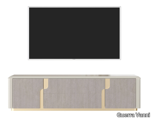 CLIZIA - Low wood veneer TV cabinet with doors _ Guerra Vanni