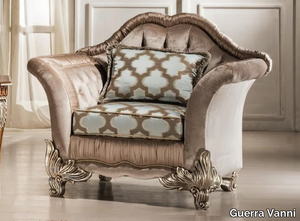 NOBLESSE - Tufted fabric armchair with armrests _ Guerra Vanni