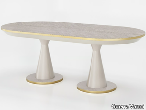 FRIDA - Oval wood veneer table _ Guerra Vanni