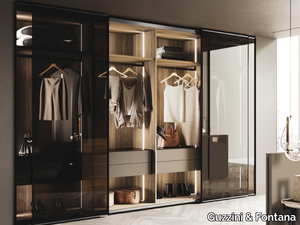 NAIMA - Custom sectional glass and aluminium wardrobe with sliding doors _ Guzzini & Fontana