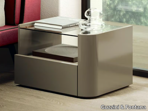 PAGE - Rectangular wood and glass bedside table _ Guzzini & Fontana