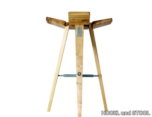 CLOVER - High wooden barstool _ HOOKL und STOOL