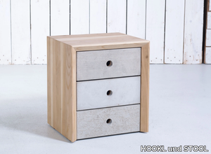 CONCRETE - Cement and wood bedside table with drawers _ HOOKL und STOOL