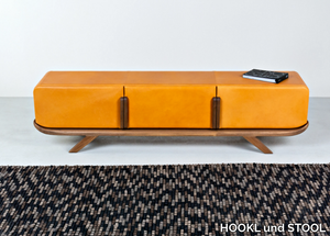 POLO - Leather sideboard with flap doors _ HOOKL und STOOL